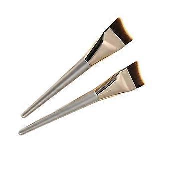 Synthetic gold curved fishtail foundation brush 2-pack bristle brushes compatible with seamless liquid & cream application