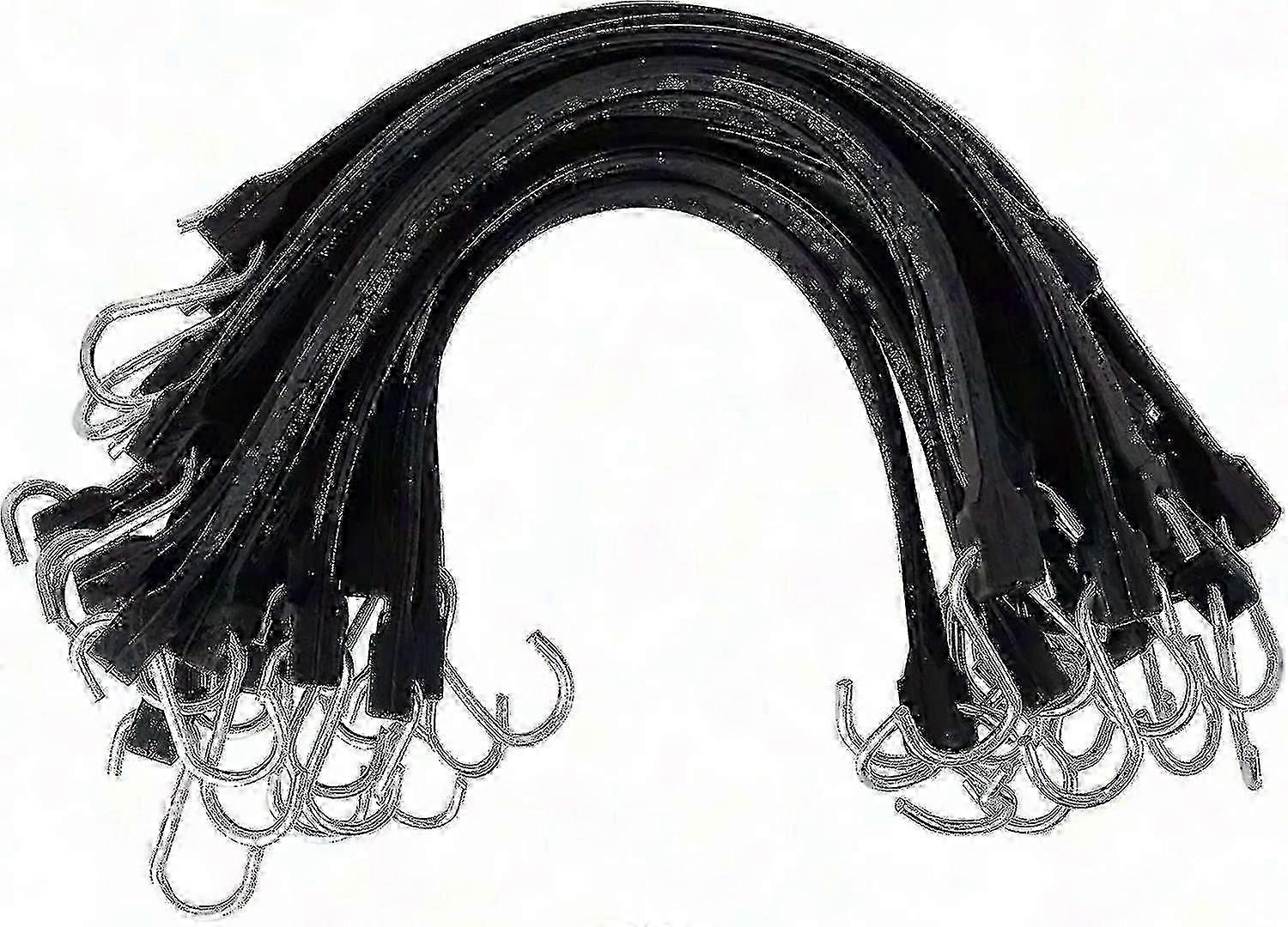 Rubber tarp straps with hooks 15' adjustable 20 pack