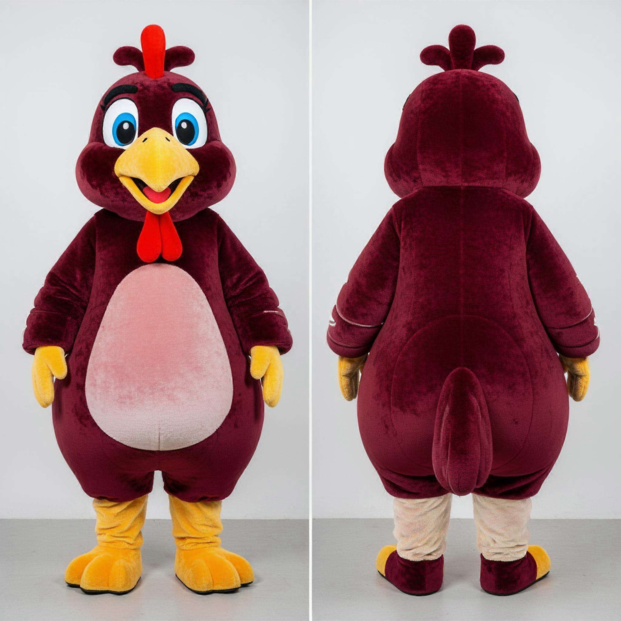MASTICOT Maroon Feathered Guinea Fowl Mascot