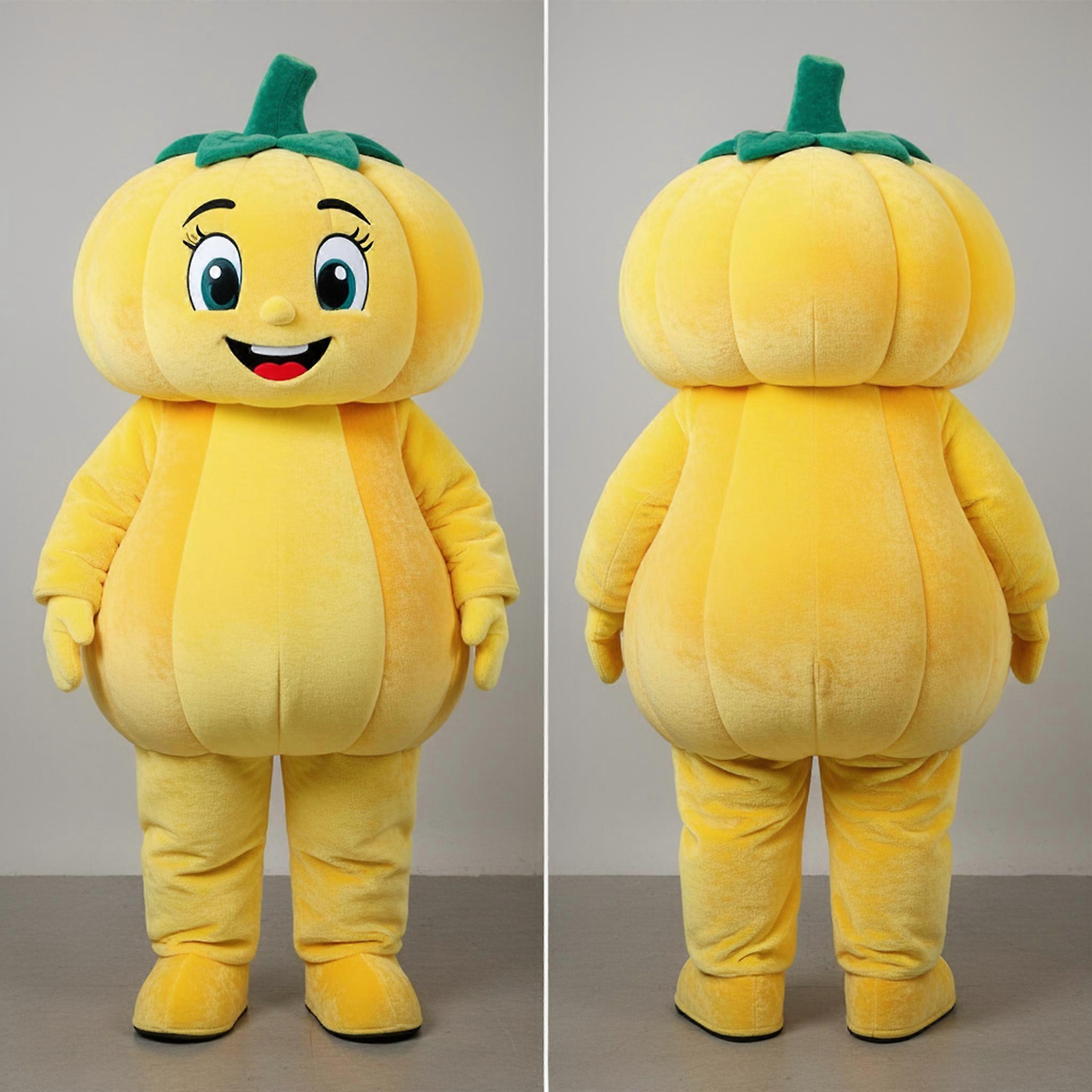 MASTICOT Lemon Yellow Rounded Pumpkin Mascot