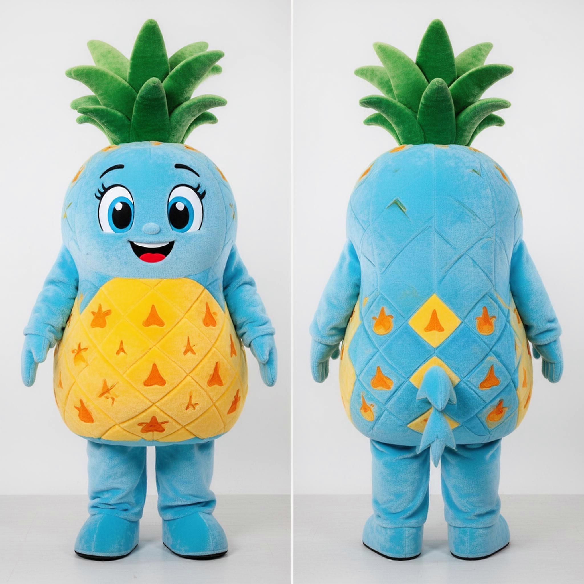 MASTICOT Golden Yellow Cheerful Pineapple Mascot