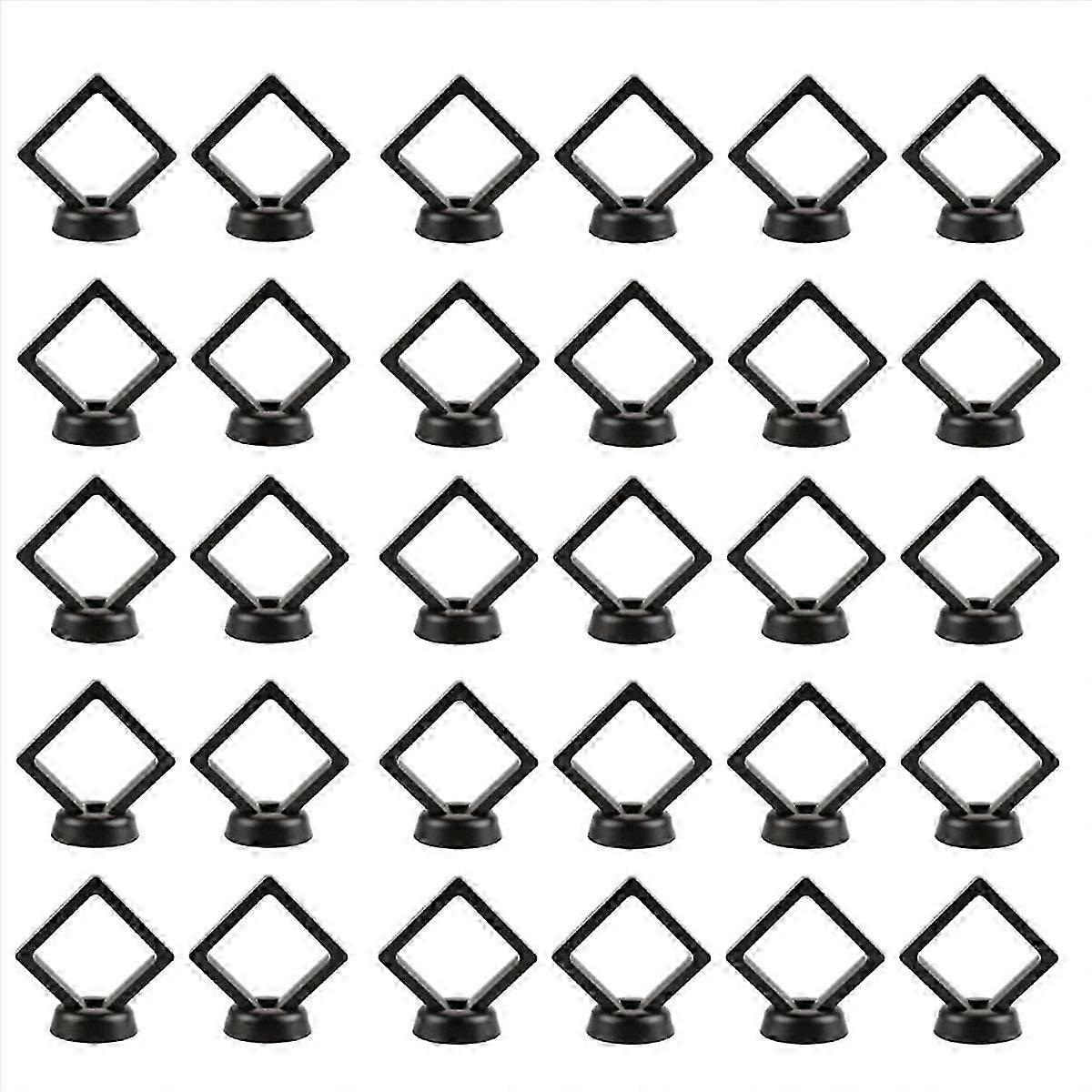 30Pcs 3D Floating Coin Display Frame Stand Storage Boxes A