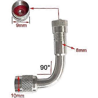 Professionele band ventiel uitbreiding adapter set, 90 graden band steel uitbreiding, vernikkelde koperen luchtband uitbreiding Schrader valve adapter, voor auto 