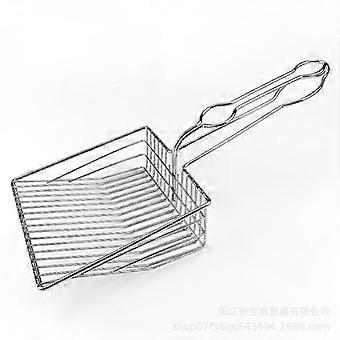 Stainless steel cat litter scoop, rutinous chicken pet litter scoop, reptile scoop, cat and dog poop scoop, beach scoop, large size, all stainless s53
