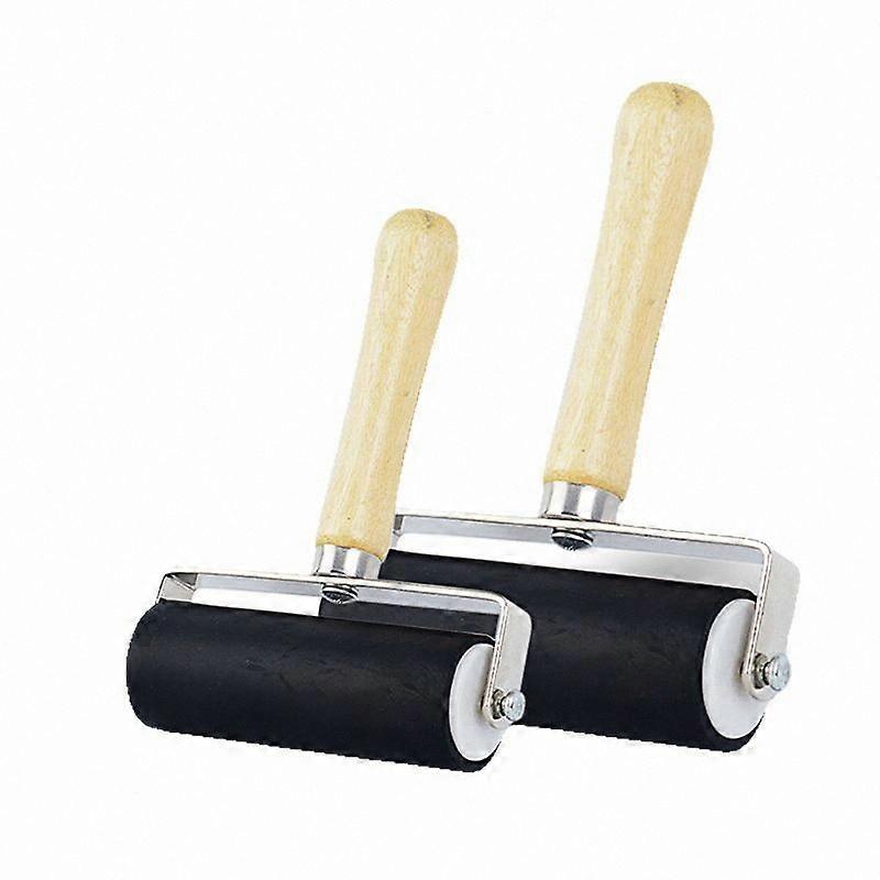 Printmaking & Inking Rubber Brayer Rollers, 2Pcs Ink Roller & Paper Applicator Tool, 1.4 Inch