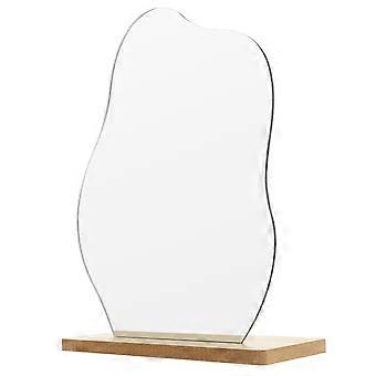 Flip Cover Makeup Mirror with Wooden Base for Acrylic Design