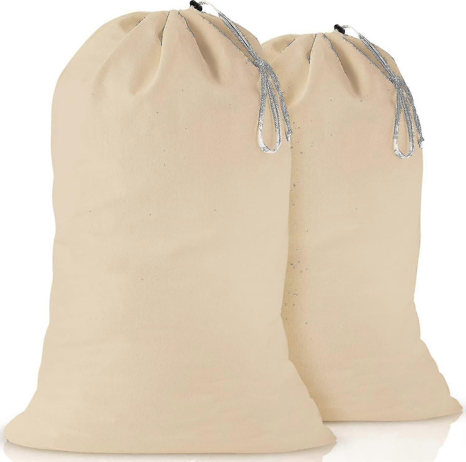 Lightweight Durable Laundry Bag 2 Pack 100% Cotton Extra Large