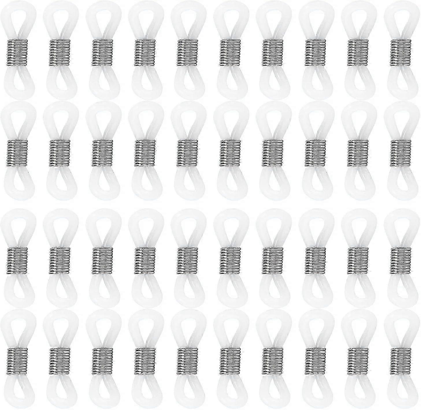 40pcs Eyeglass Chain Ends, Adjustable Eyeglass Chain Loop Holder Silicone