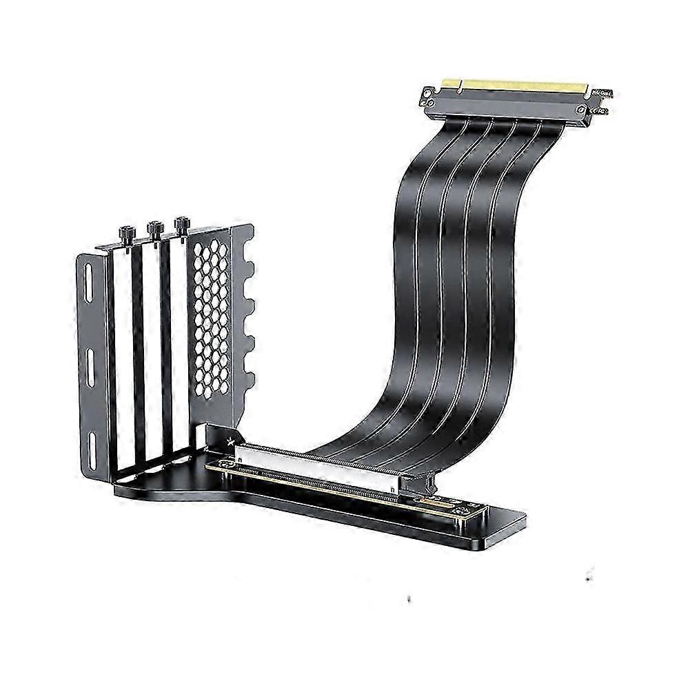 GPU Riser Cable Kit PCIe 4.0 X16 Graphics Card Extension Cable 25cm with Vertical Mount Bracket for Gaming Computer Case-SSZFV