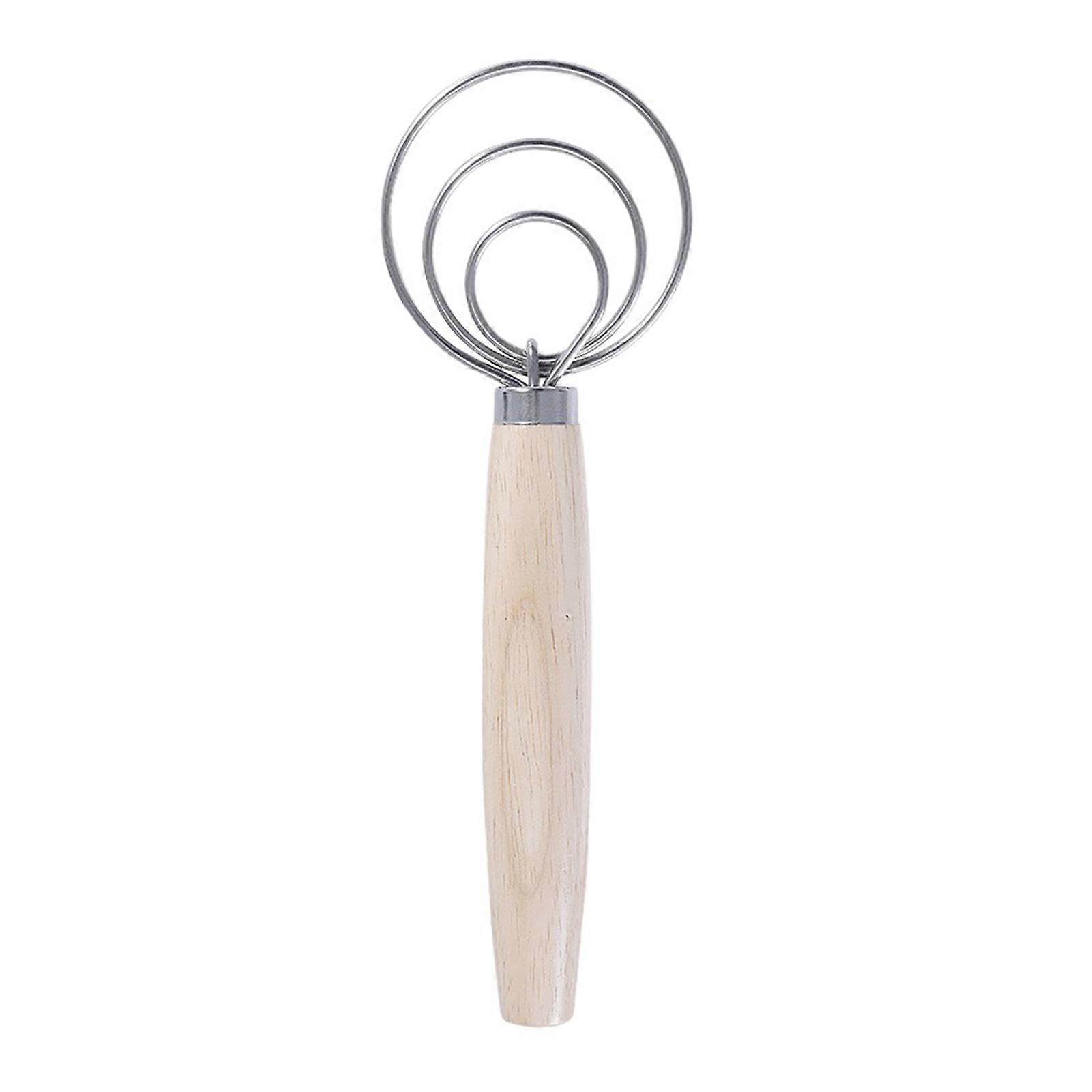 Oak-Handled Stainless Steel Baking Whisk