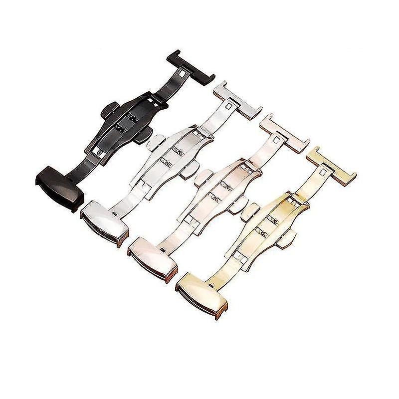 Butterfly Deployment Watch Buckle, Automatic Double Click Stainless Steel Clasp