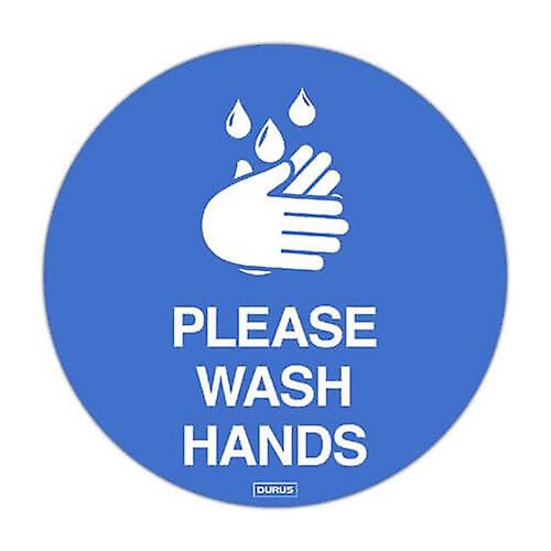 WASH HANDS Durus Adhesive Floor Decal 250m Stand Out High Slip Resistance