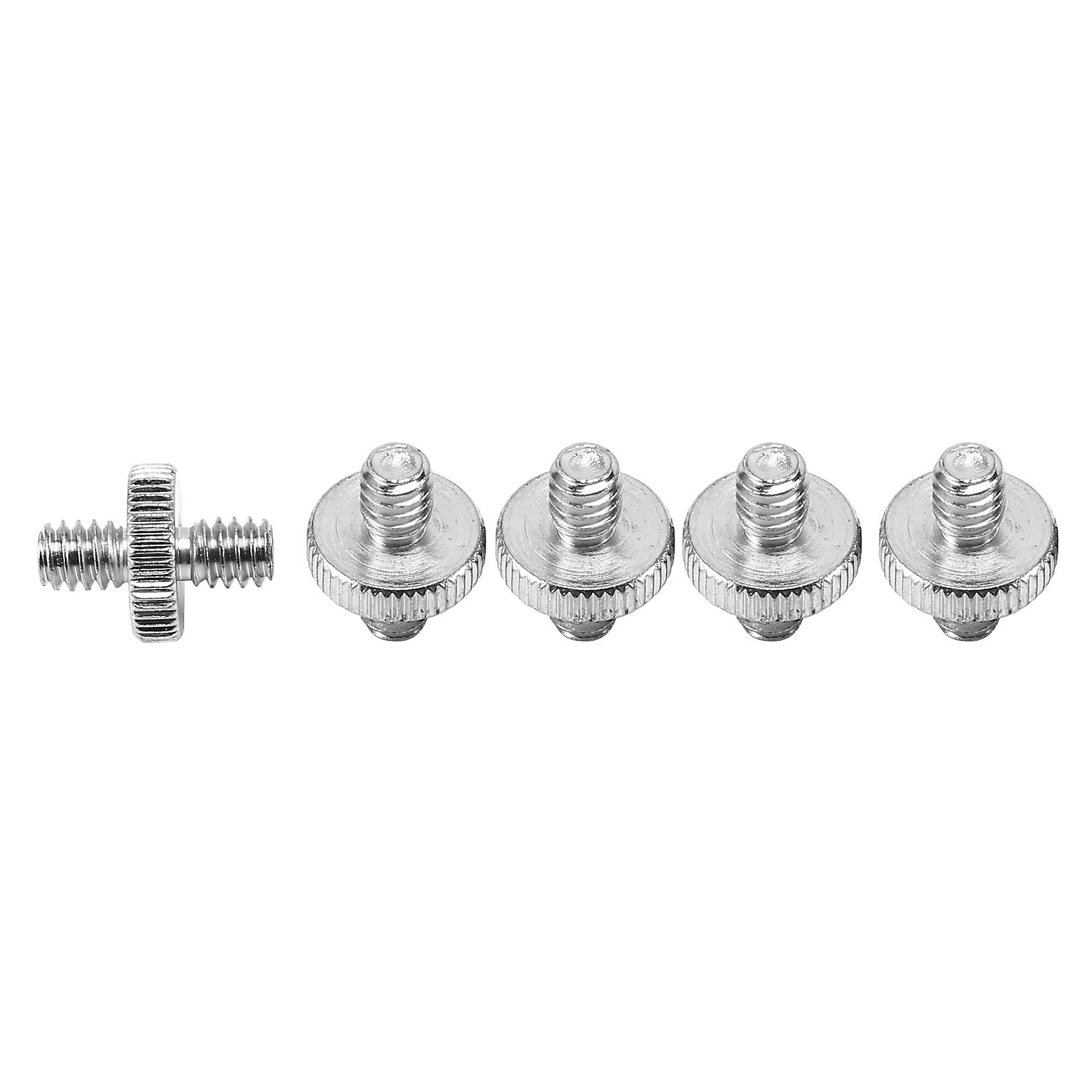 5 Pieces 1/4 inch Male to 1/4 inch Male Metal Threaded Screw Adapter Tripod Screw Converter for DSL