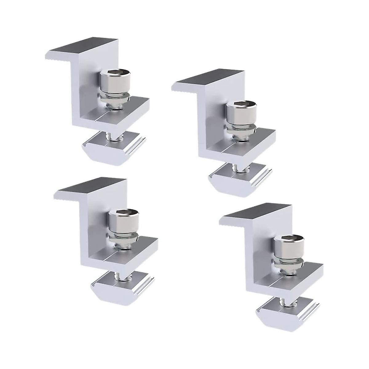 4 Pieces Solar Module Holder End Clamp Kit, Solar Panel Edge Clamp Brackets, Solar End Clamp Adjust