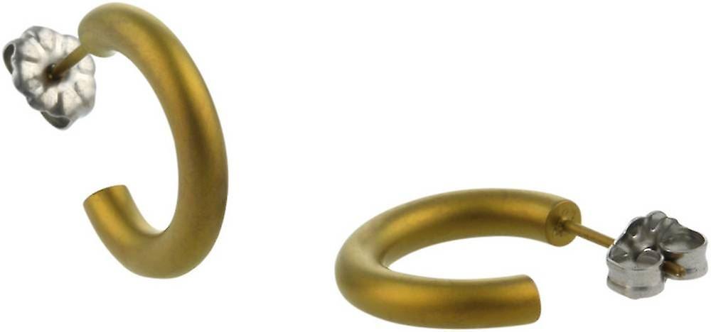 Ti2 Titanium 12mm Hoop Earrings - Tan Beige