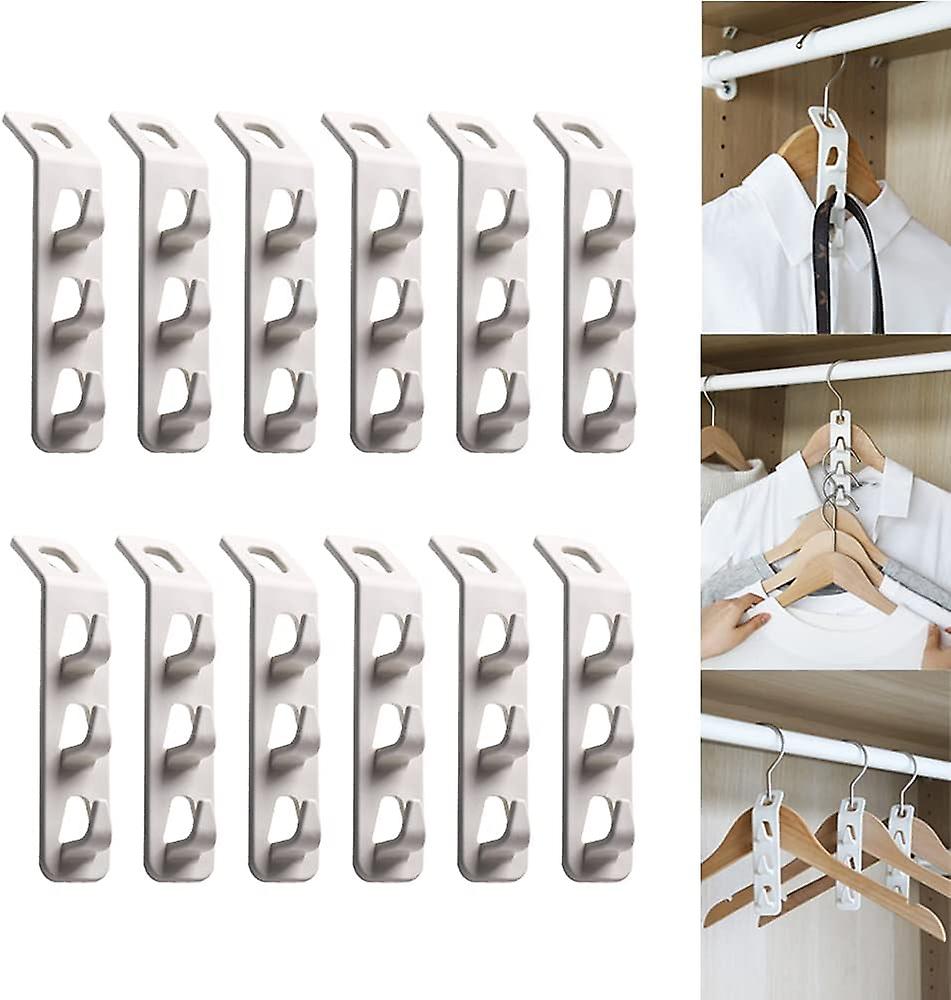 Clothes Hanger Connector Hooks Multi-Layer Wall Chest Hanger Hook(12 Pcs)