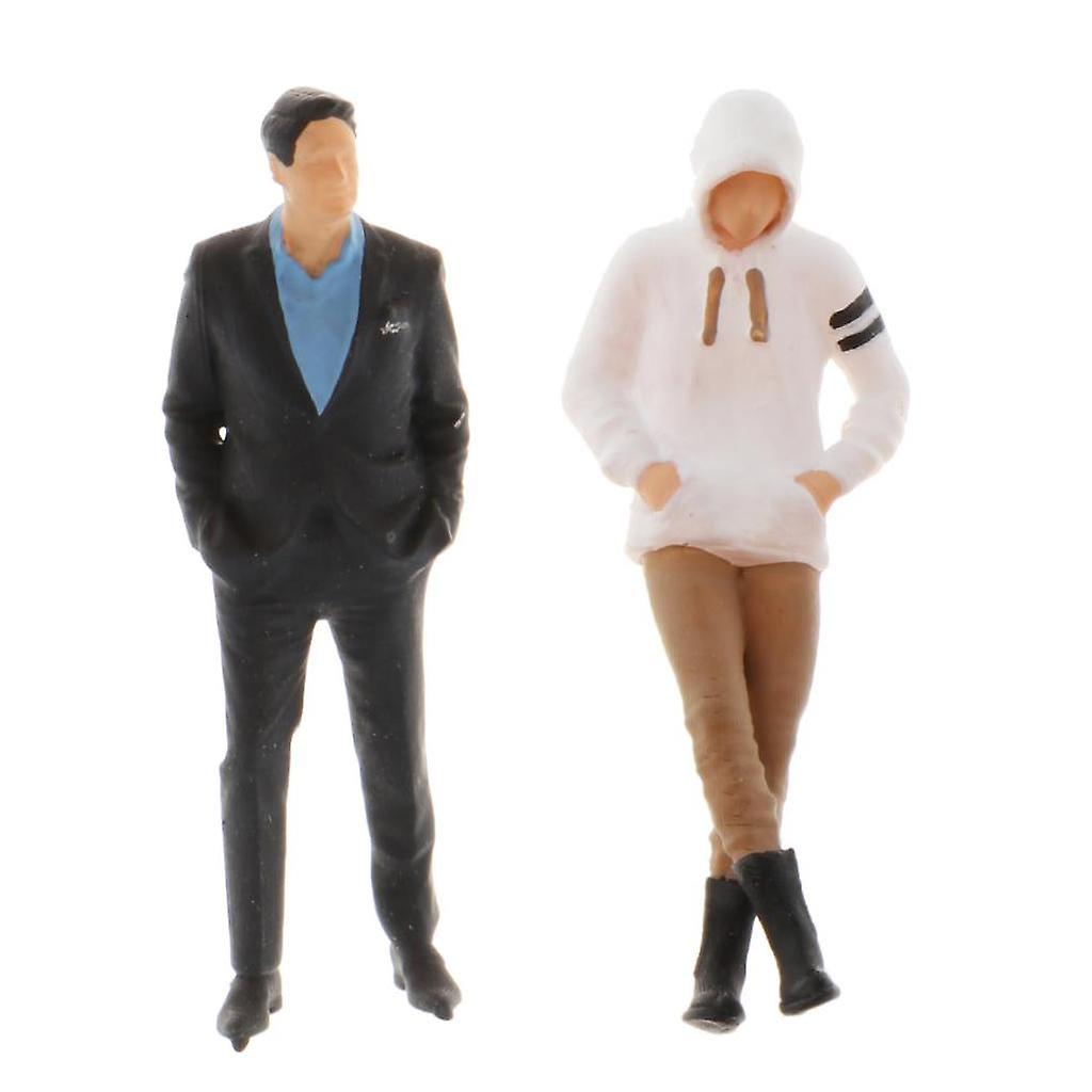 2pcs 1/64 Miniature Men Figure Scene Character Street Figure Model Toy