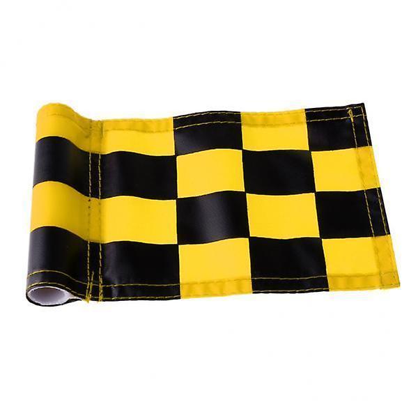 2xGolf Practicing Training Nylon Putting Green Chequered Flag  Yellow+Black