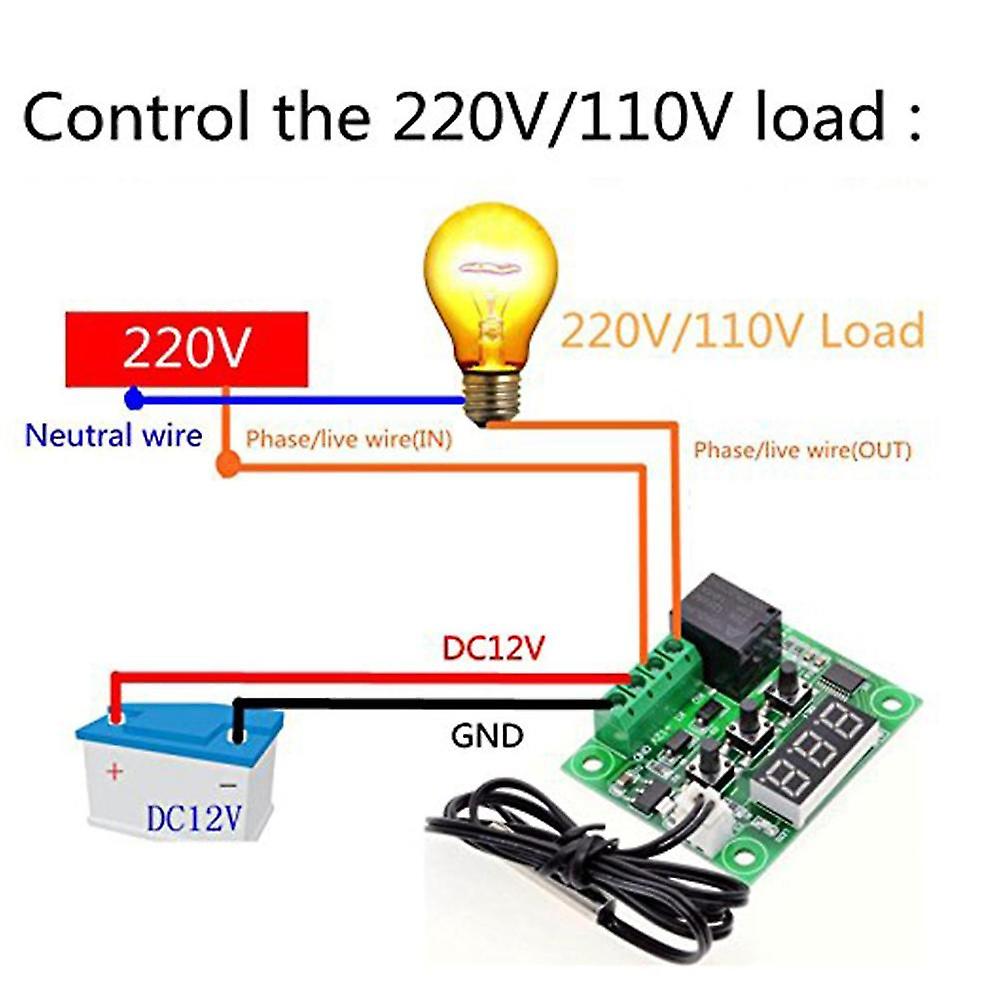 W1209 Dc 12v Thermostat Temperature Control Switch Thermometer Controller With Digital Led Display