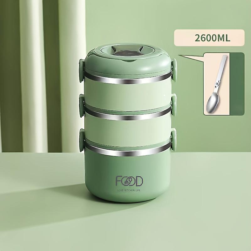 1pc 304 Stainless Steel Portable Multi-layer Bento Box Large-capacity Lunch Box For Students (lunch Bag Not Included)