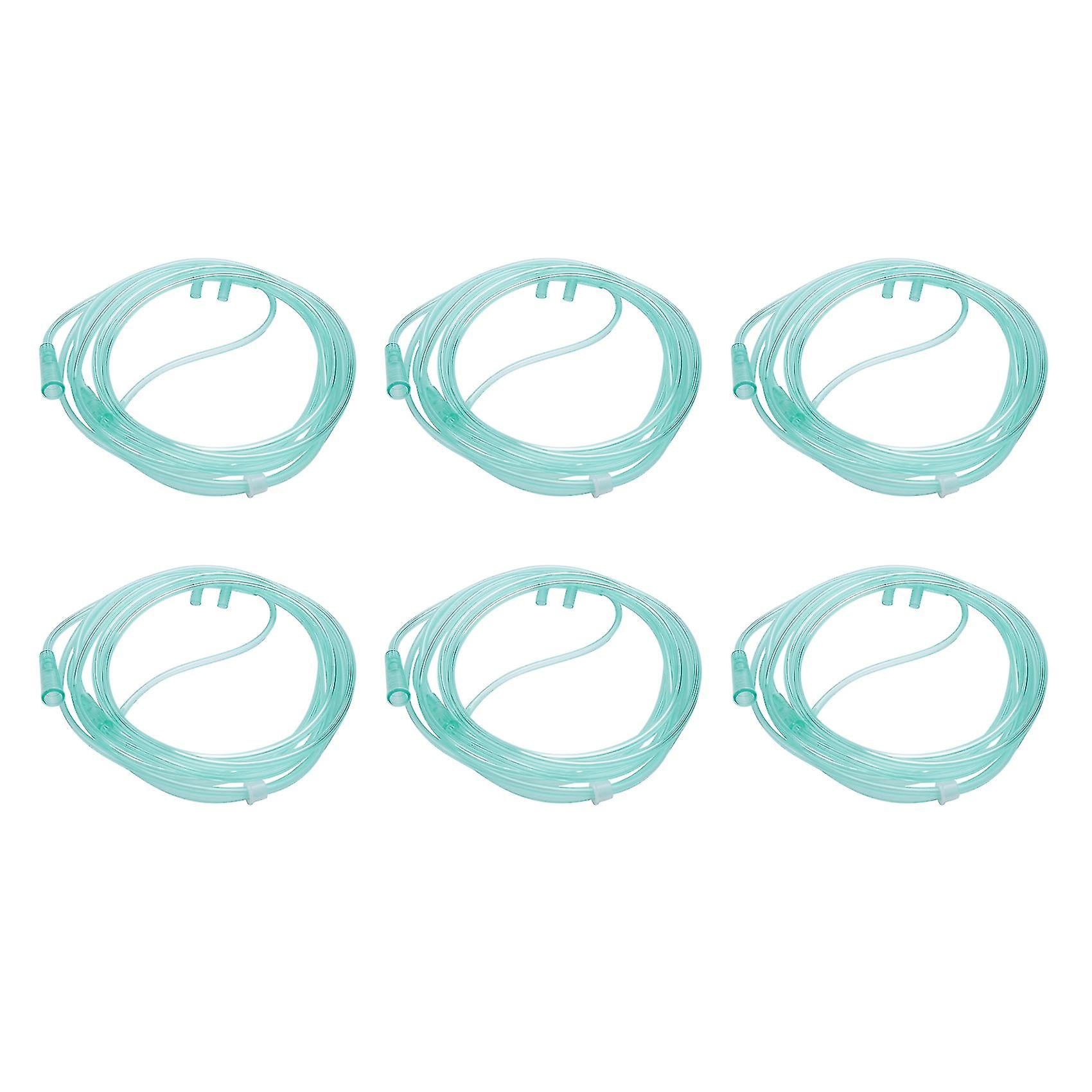 6pcs Oxygen Cannulas 2 Nasal Cannula Soft Nasal Oxygen Tubing O2 Cannula For Adults