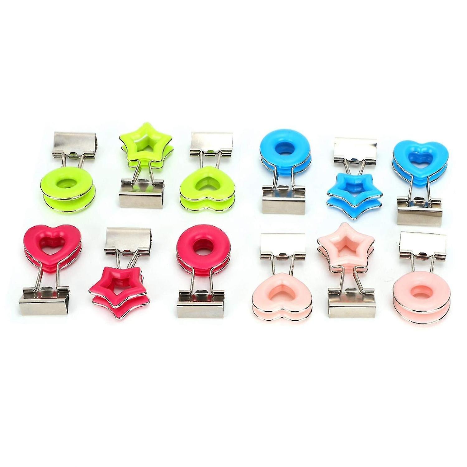 12pcs Clip Clamps Color Binder Clips Protable Long Tail Documents Stationary School Office Folder