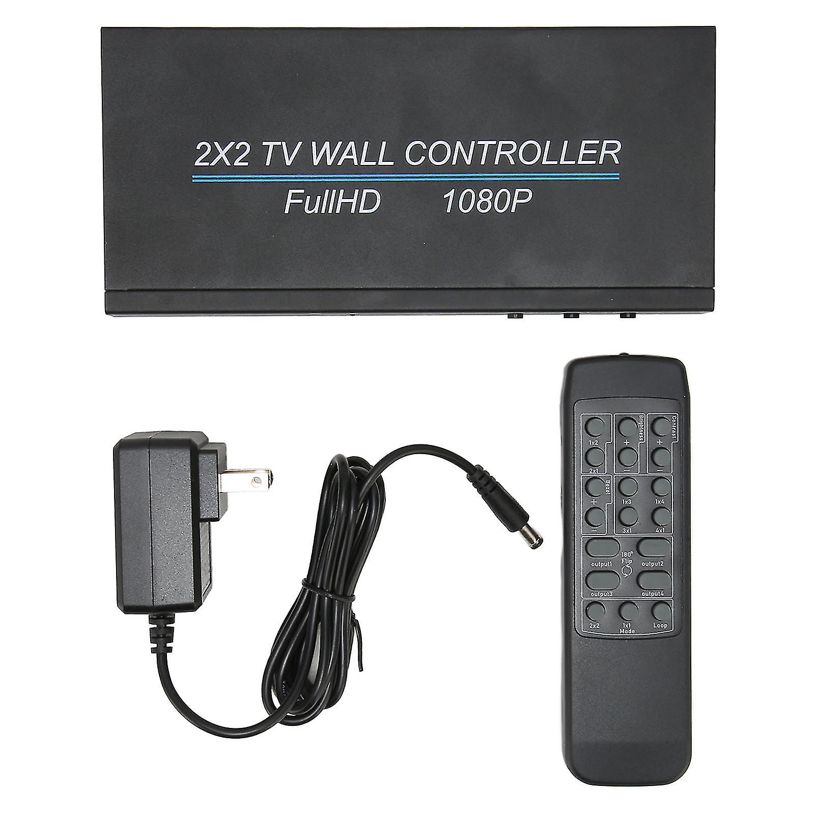 HDMI-Compatible 2x2 TV Wall Controller, 1080P Splicing, Easy Setup, 110-240V US Power