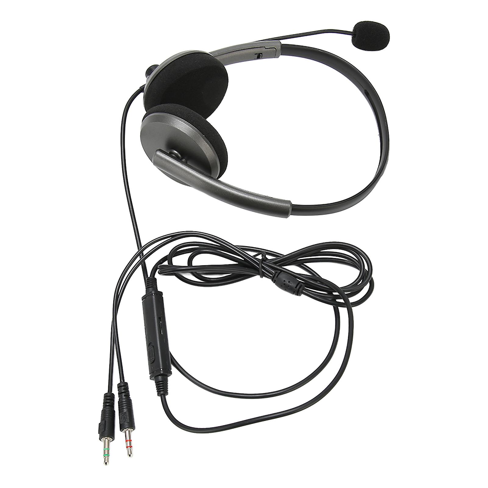 Call Center Headset Multifunctional Stylish Noise Cancelling HD Call Hearing Protection Telephone Headset Space Gray Dual 3.5mm
