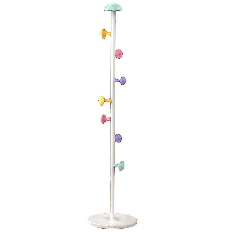 Stand Hanger Rack Metal 7 Hooks Removable Houseware Standing Coat Hanger for Bedroom Classic White 167cm