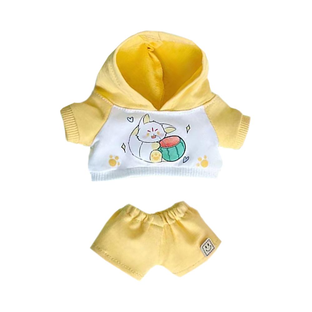20cm Plush Doll Clothes Fox Panda Puppy Hoodie Pants 8in Doll Dressup