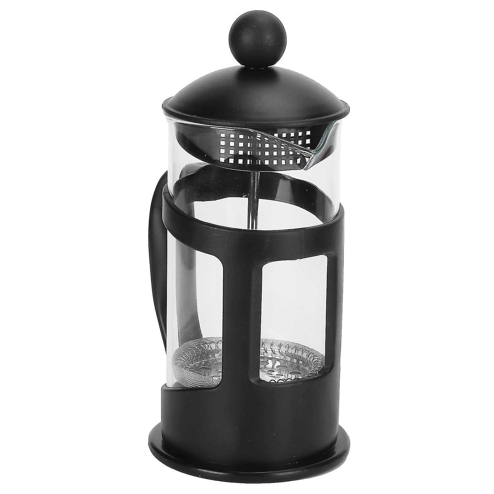 Uadme French Press Coffee Maker, High Temperature Resistant Glass Cafetiere Black Borosilicate Glass Coffee Maker with Stainless Steel Filter for Brew