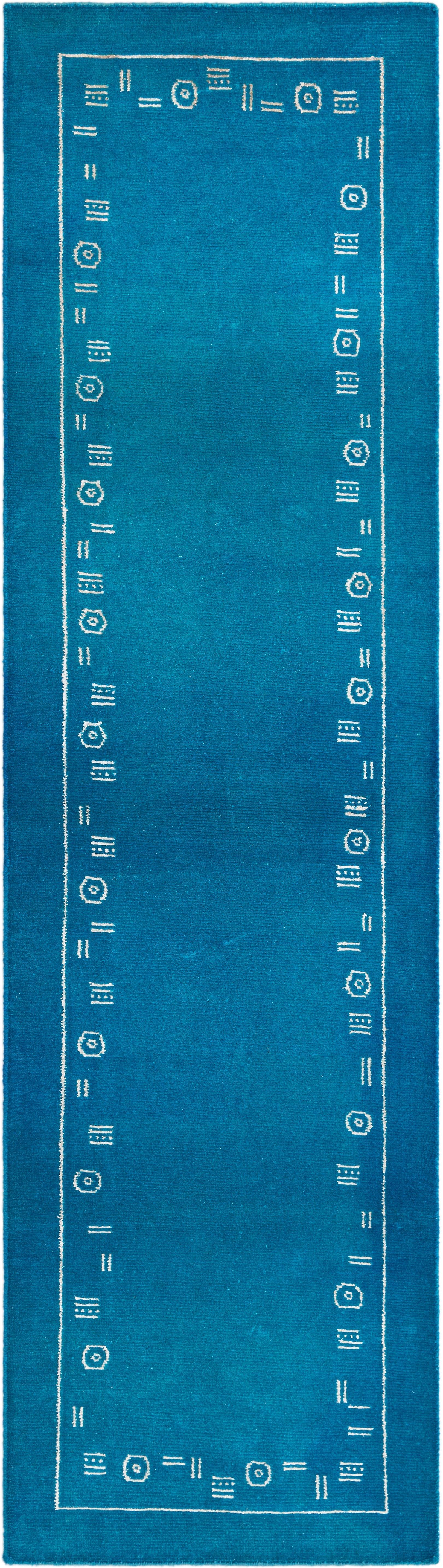 Hadorn Darya-印度 79x287 带浅蓝色手摇织机印度地毯