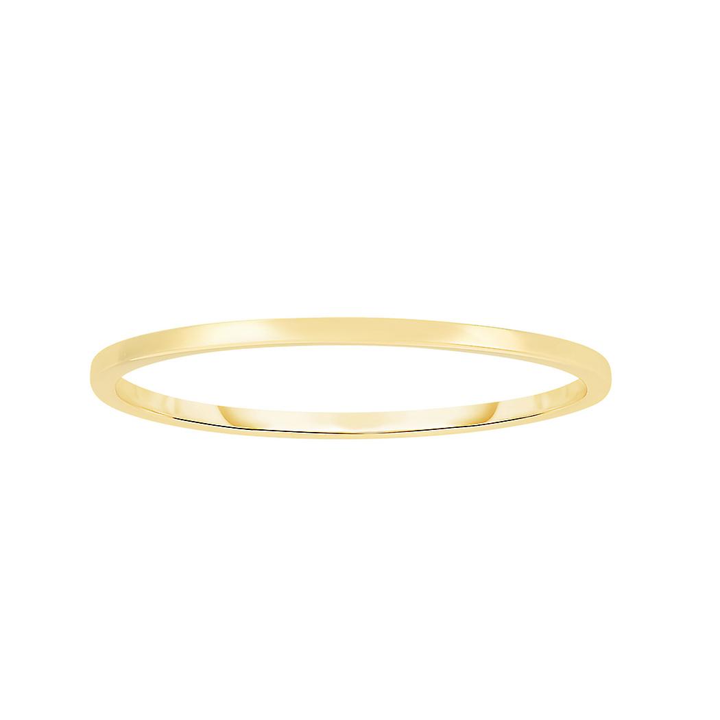14k Yellow Gold Basic Everday Polished Band Ring Stackable Size 7 Stackable Ring for Women and Men