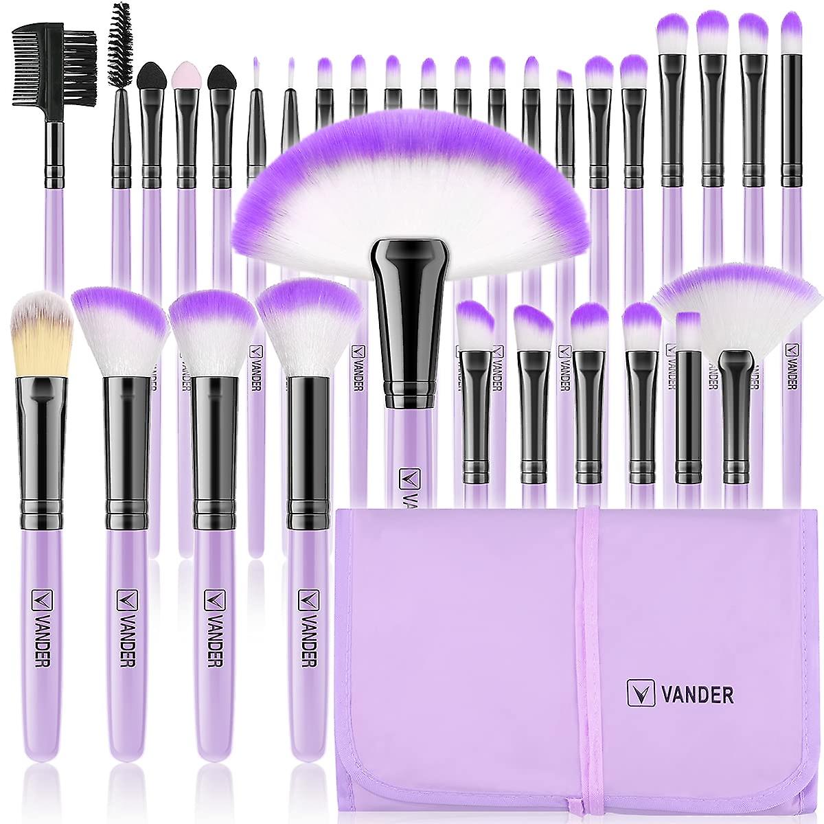 Make-up Pinsel, VANDER Professional 32pcs Make-up Pinsel Set, Make-up Pinsel Set Foundation Blending Kosmetikpinsel Set Kit, Lila