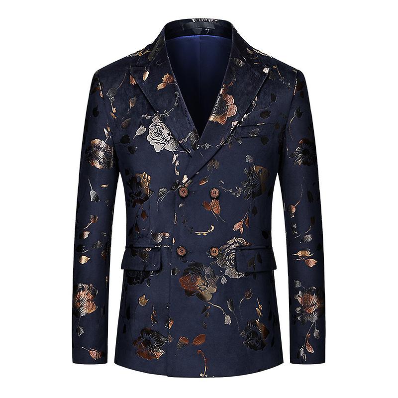 Mens Casual Bronzing Printed Coats Two-button Blazer Fruugo TR