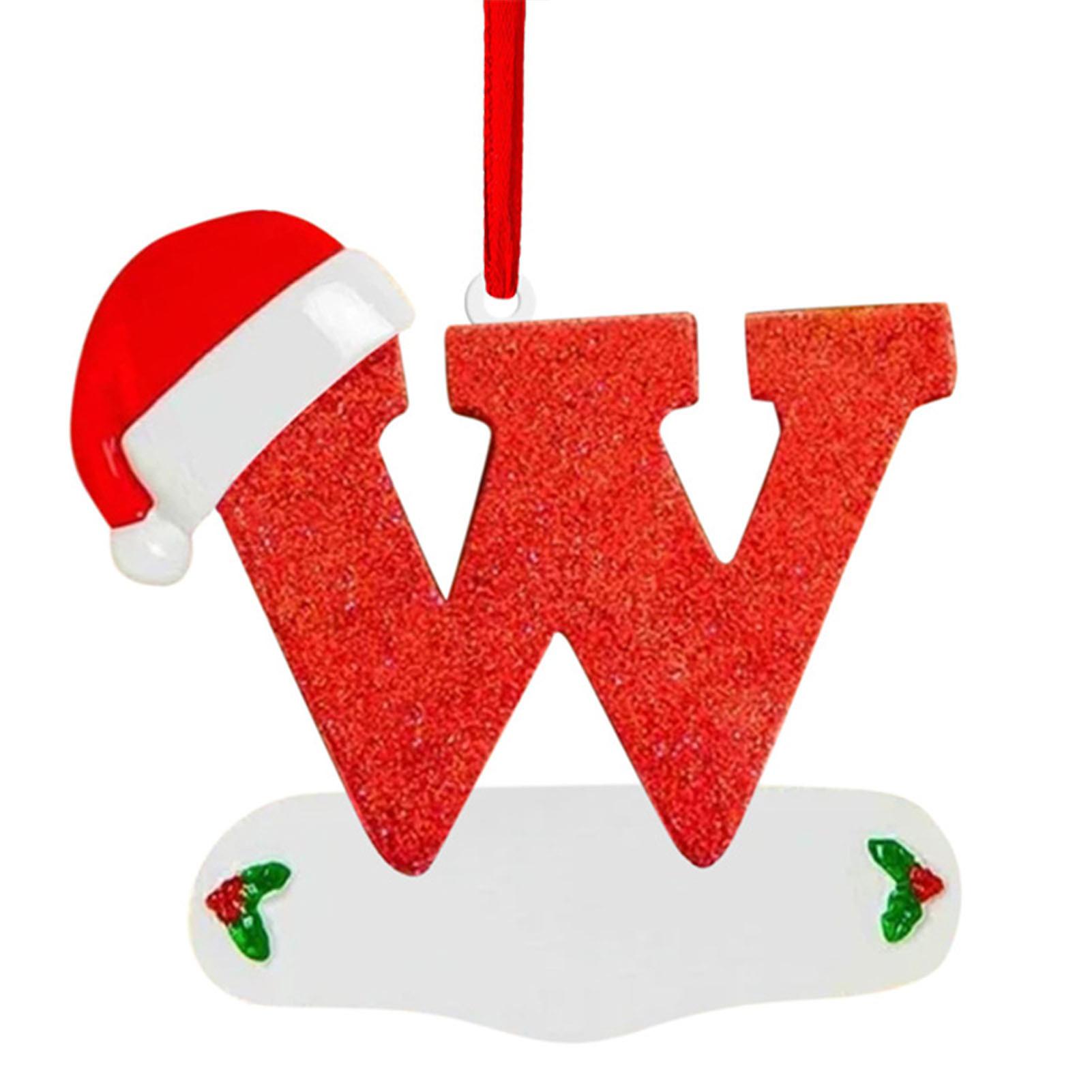 Red Hat Christmas Initial Letter Ornaments 26 Letter Ornaments With Red Hat For Rustic Farmhouse Decor