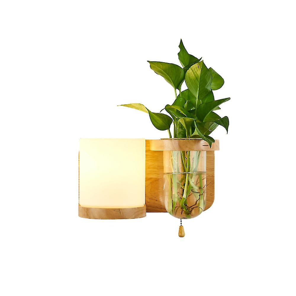 Indoor Solid Wood Wall Lamps, Creative Simple Modern Style, Cylindrical Lampshades, Left And Right
