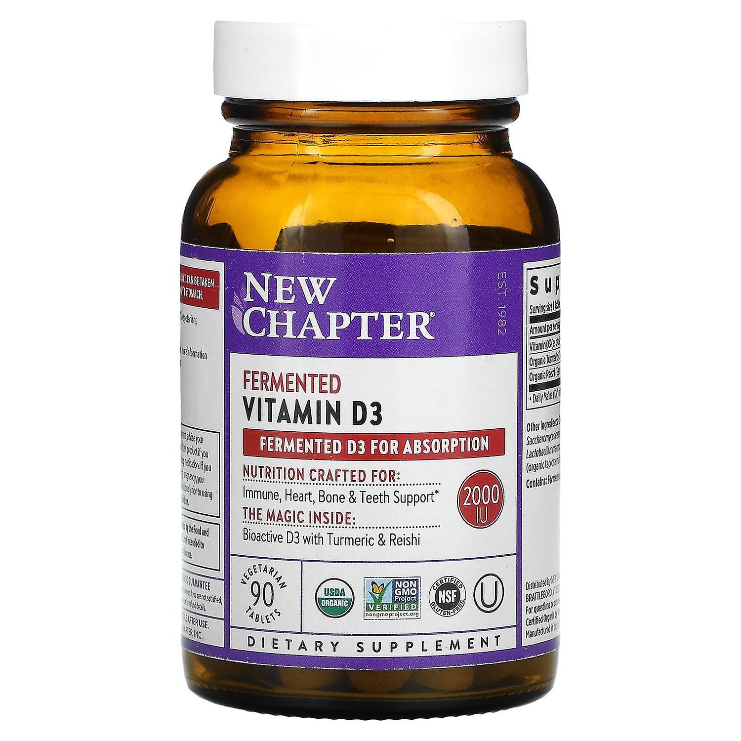 New Chapter, Fermented Vitamin D3, 2,000 IU, 90 Vegetarian Tablets