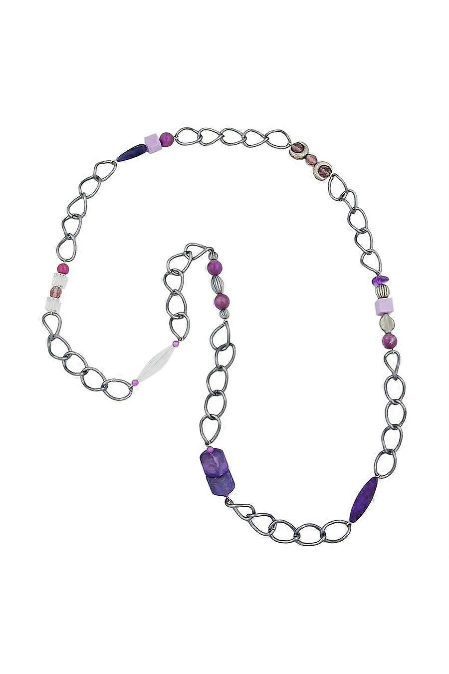 Necklace Purple Beads 95cm - Gl02599