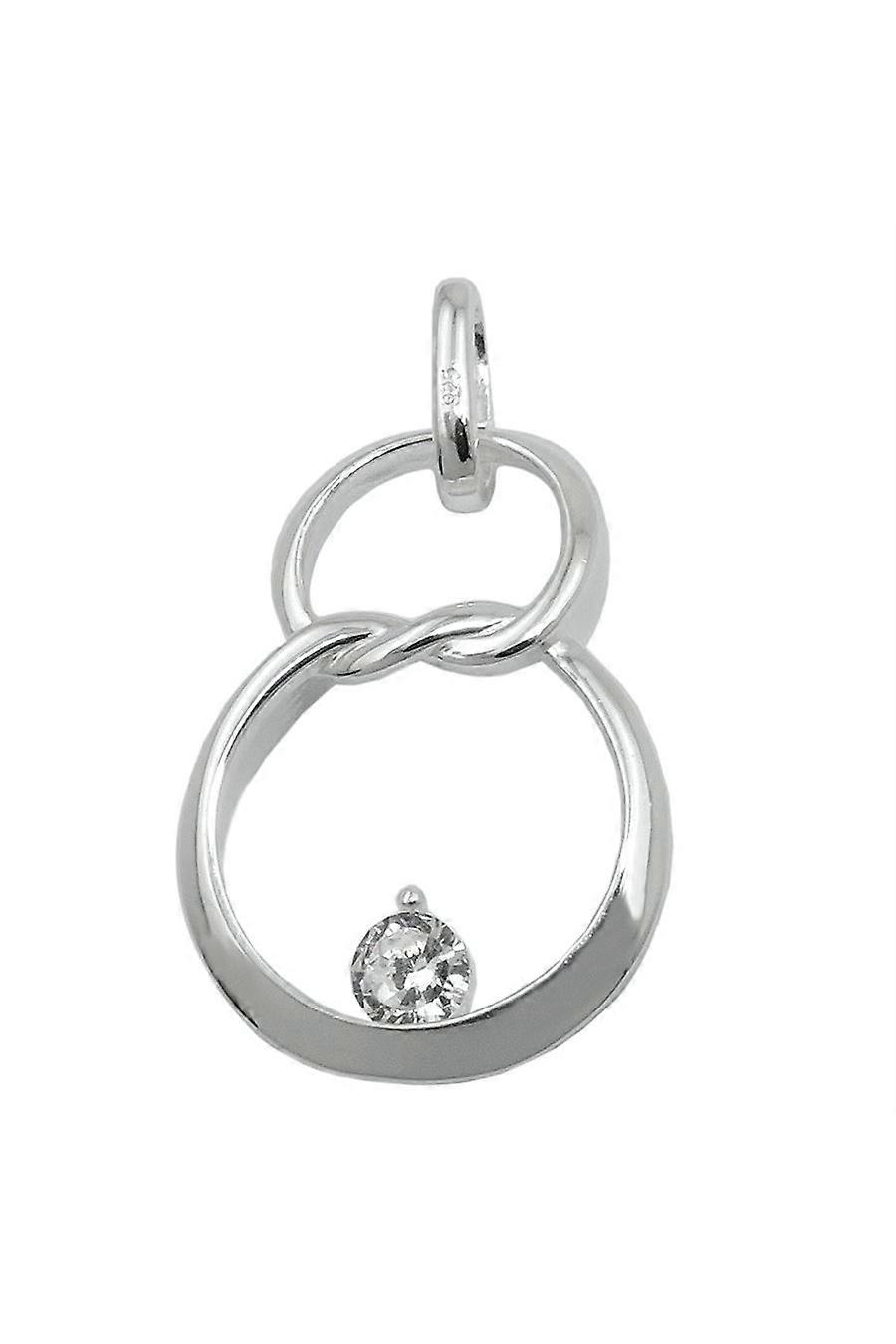 Pendant 23x15mm Double Circle Eight With Zirconia Silver 925 - Gl93979