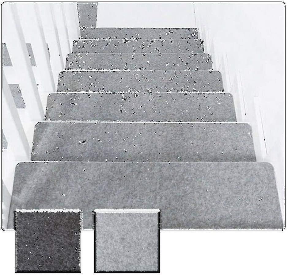14 pezzi Tappetini antiscivolo per scale Adesivi Tappeto Tappeto Copritasso coperto Tappetini di sicurezza lavabili per bambini anziani e animali domestici (grigio chiaro)