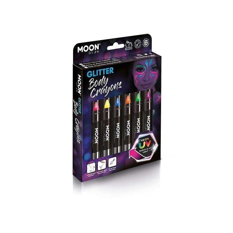 Moon Glow Neon Uv Glitter Body Crayons Assorted M04083