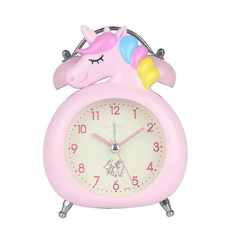 růžový dětský budík jednorožce, tiché hodiny s nočním světlem a hlasitým budíkem