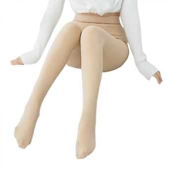 Veeki Translucent Warm Fleece Pantyhose Women Fleece Lined Thickened Pantyhose,160g