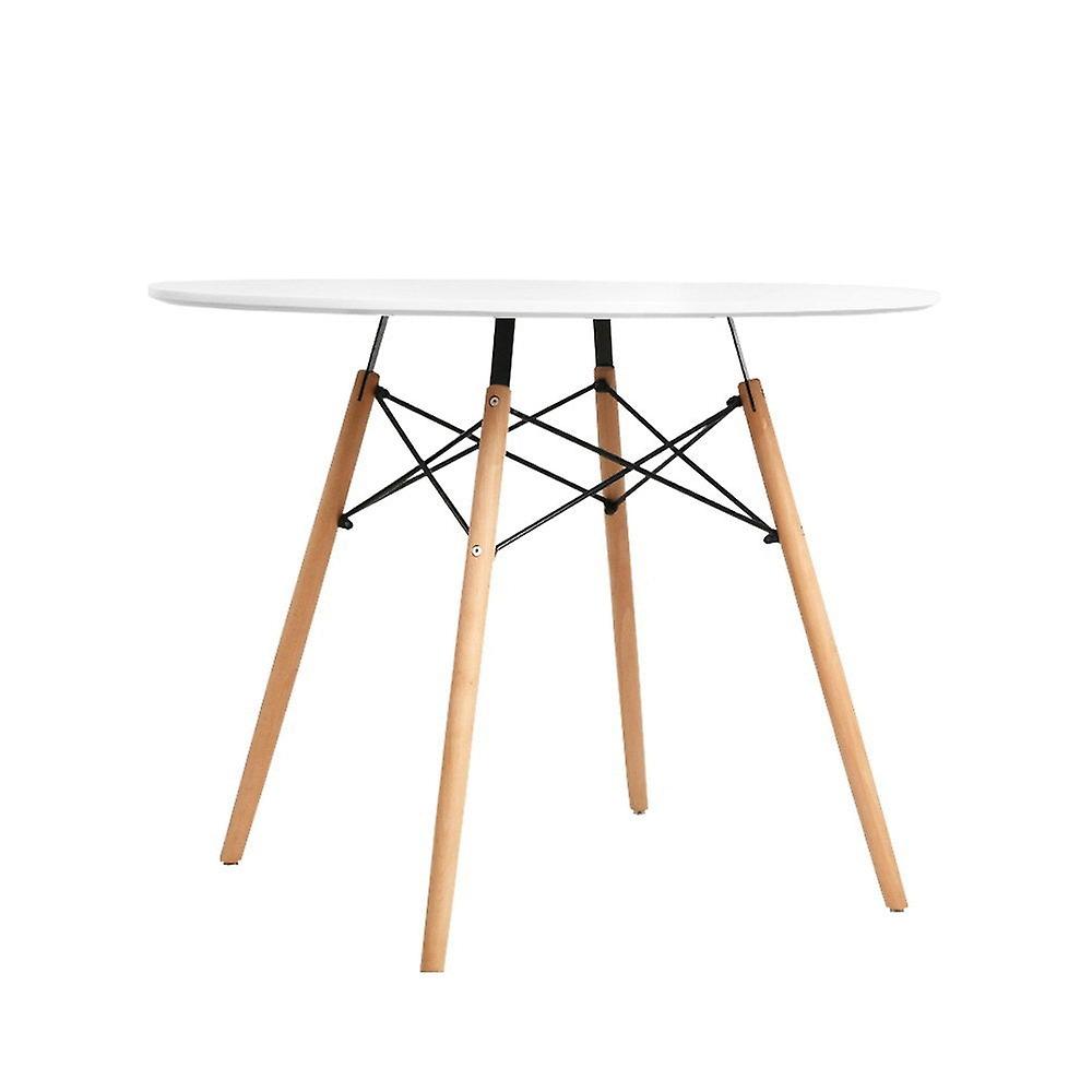 Artiss Dining Table Round 4 Seater Replica Tables Cafe Timber White 90Cm Dining Tables