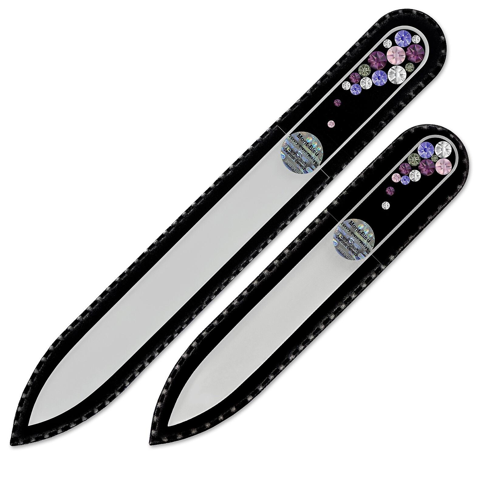Set of 2 Czech Glass Nail Files with crystals B-MS - Violet
