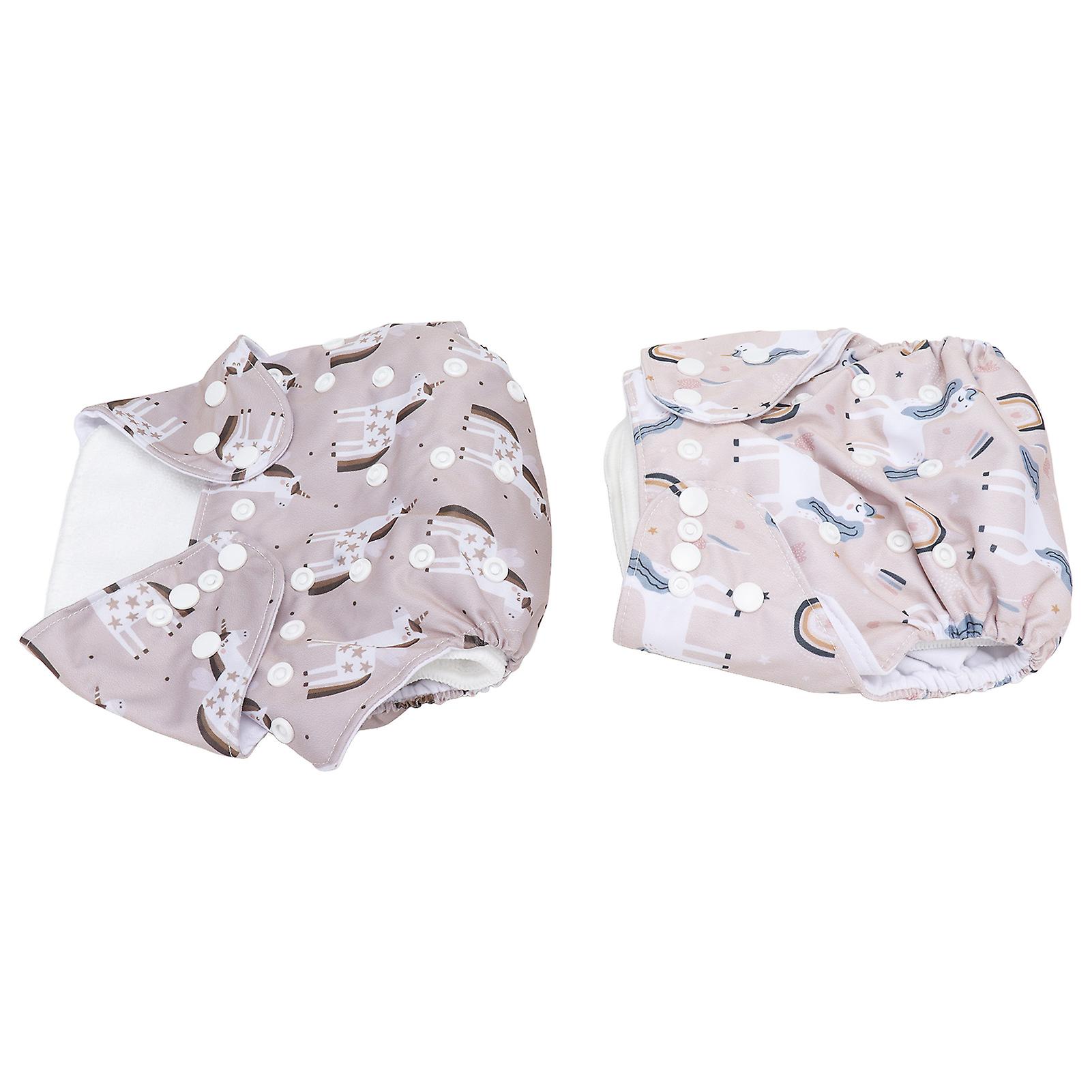 2pcs Baby Cloth Diapers Reusable Washable One Size Adjustable Stretchy Breathable Diapers for Infant Newborn 