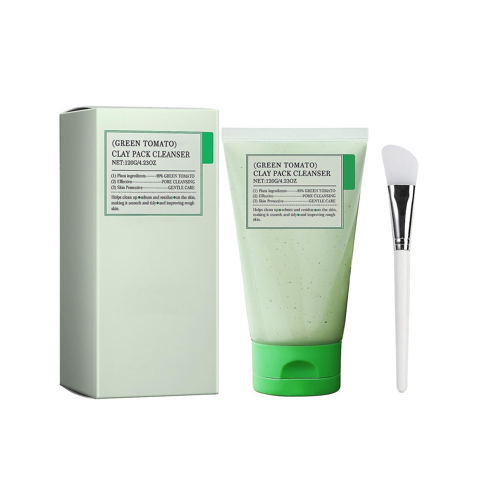 1/2/3pcs Green Tomato Clay Mask Pore Cleanser, Purifying with 49% Green Tomato Extr 120g