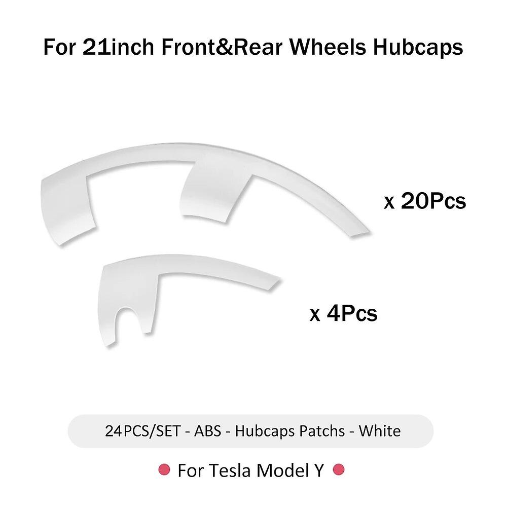 Til Tesla Model Y 21 tommer bilnavhætte patch hjulbeskyttere Abs Hubcap klistermærker dæksel Decal 2023 2024 Auto udvendigt tilbehør