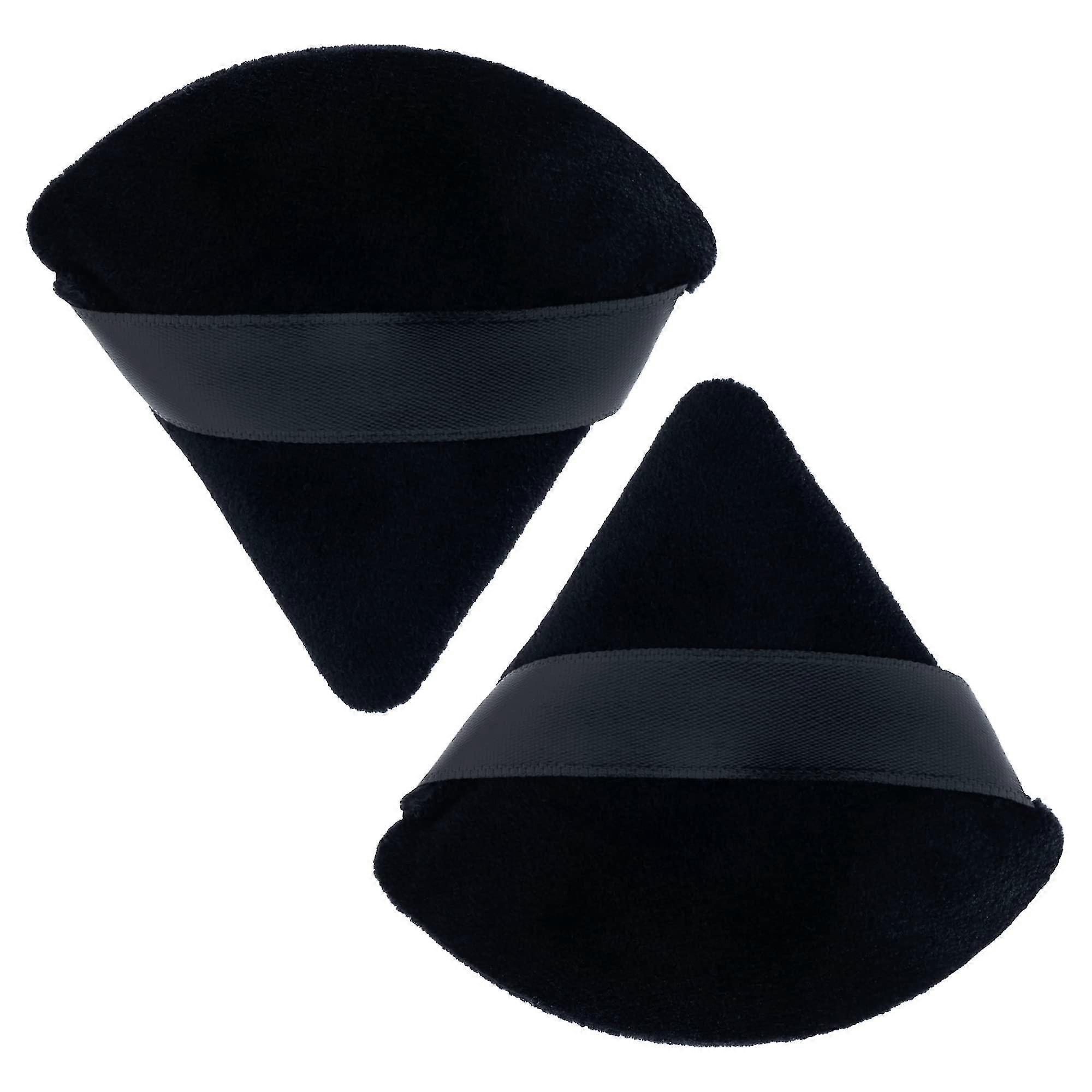 New ModelsPowder Puffs, 2 Pieces Black Triangle Powder Puffs, Soft Makeup Velour Puff